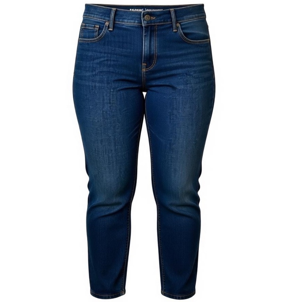NWT Old Navy Mid Rise Curvy Straight Jeans Dark Blue Denim Jeans, Women’s Size 8